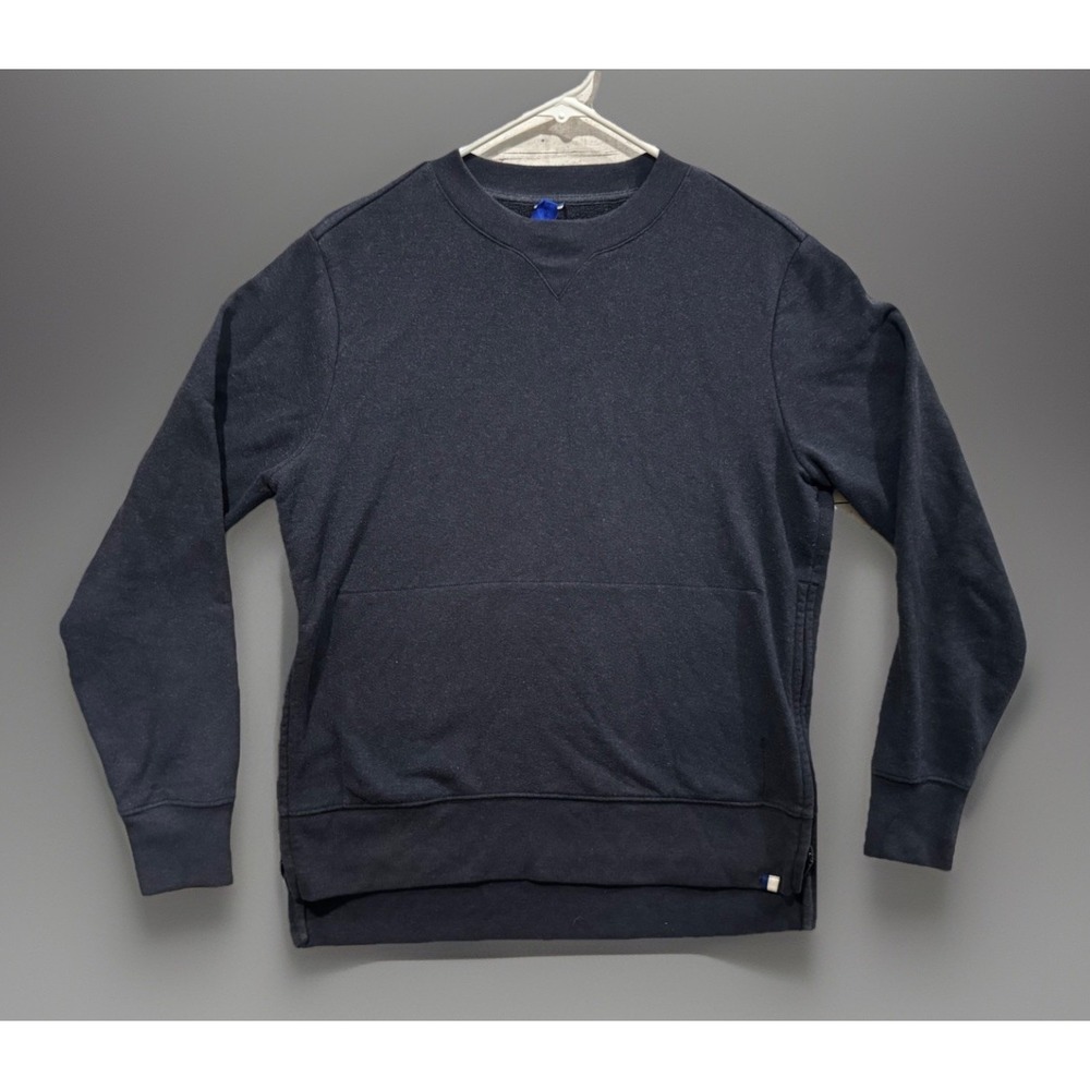 Kit and Ace Mens Side Zip Sweater Sz XS Blue Crew Neck Long Sleeve Pullover